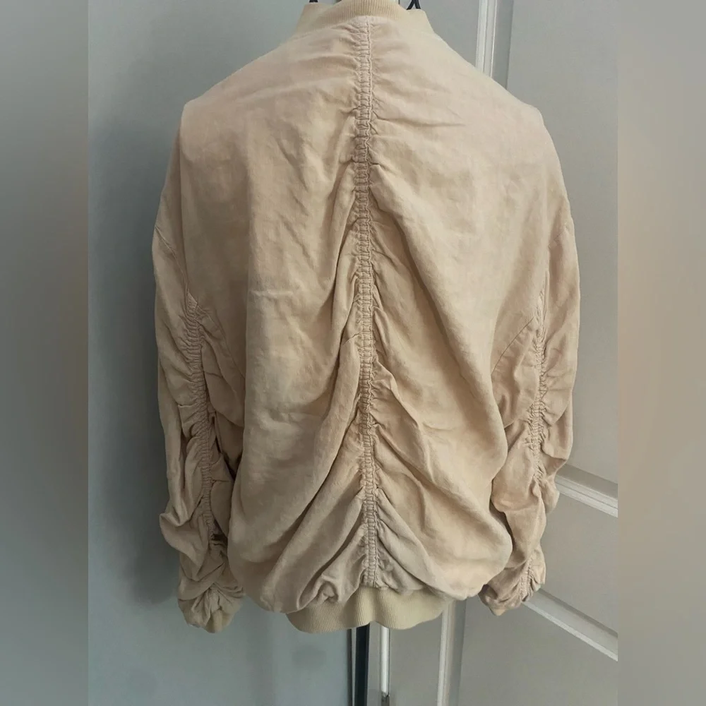 Free People Ruched Linen Bomber Jacket 💕